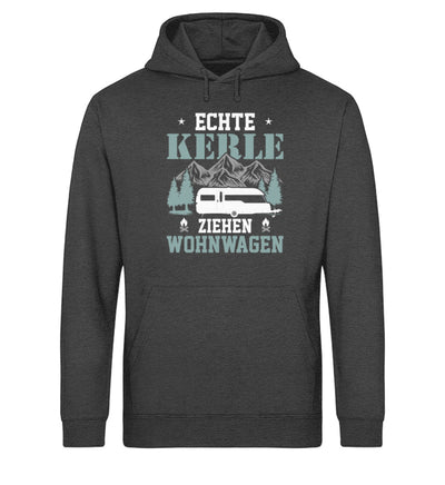 Echte Kerle ziehen Wohnwagen - Unisex Organic Hoodie camping Grau