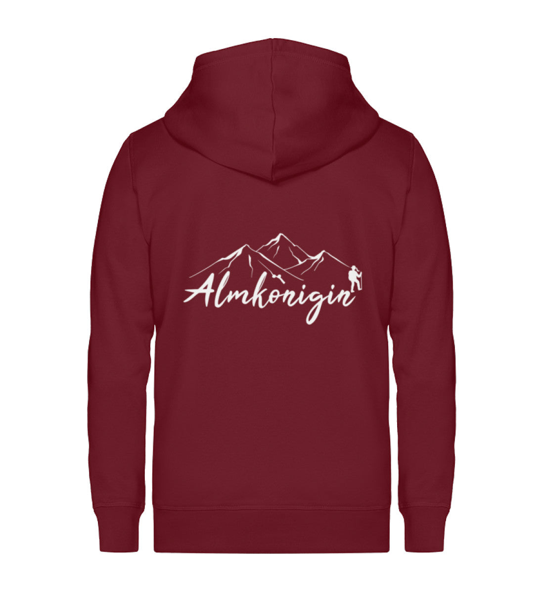 Almkönigin - Unisex Premium Organic Sweatjacke wandern Weinrot