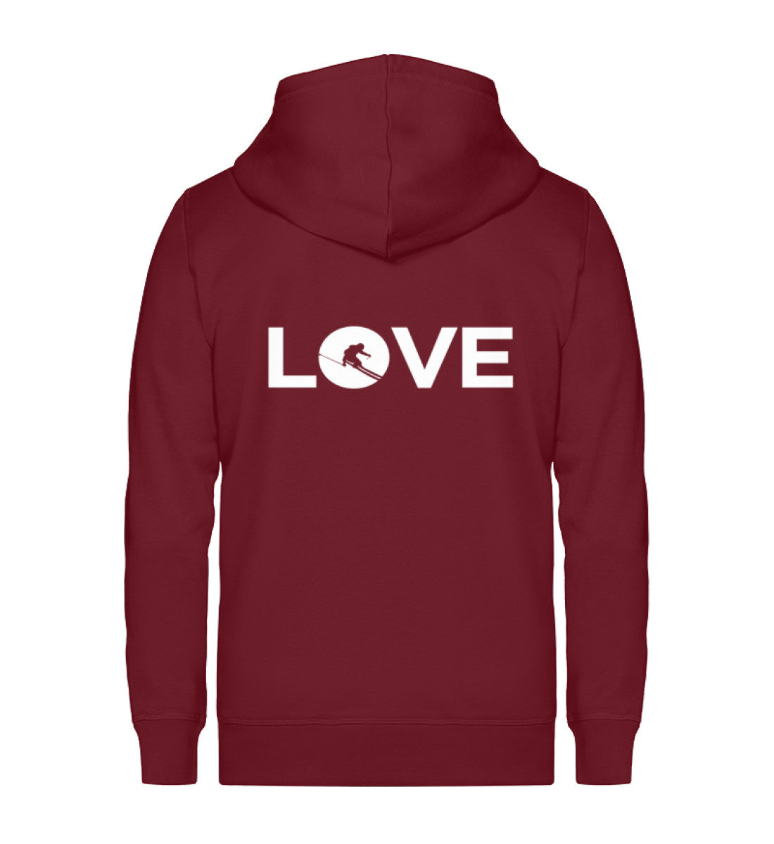 LOVE Skifahrer - Unisex Premium Organic Sweatjacke klettern ski Weinrot