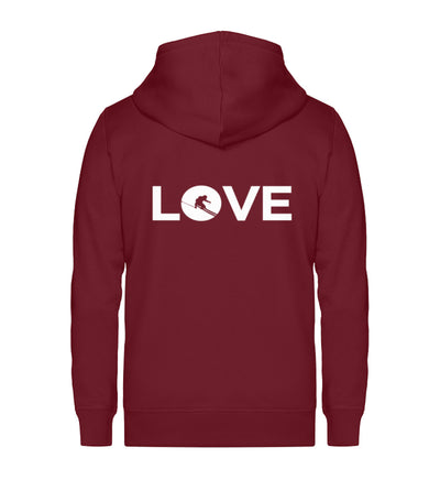 LOVE Skifahrer - Unisex Premium Organic Sweatjacke klettern ski Weinrot