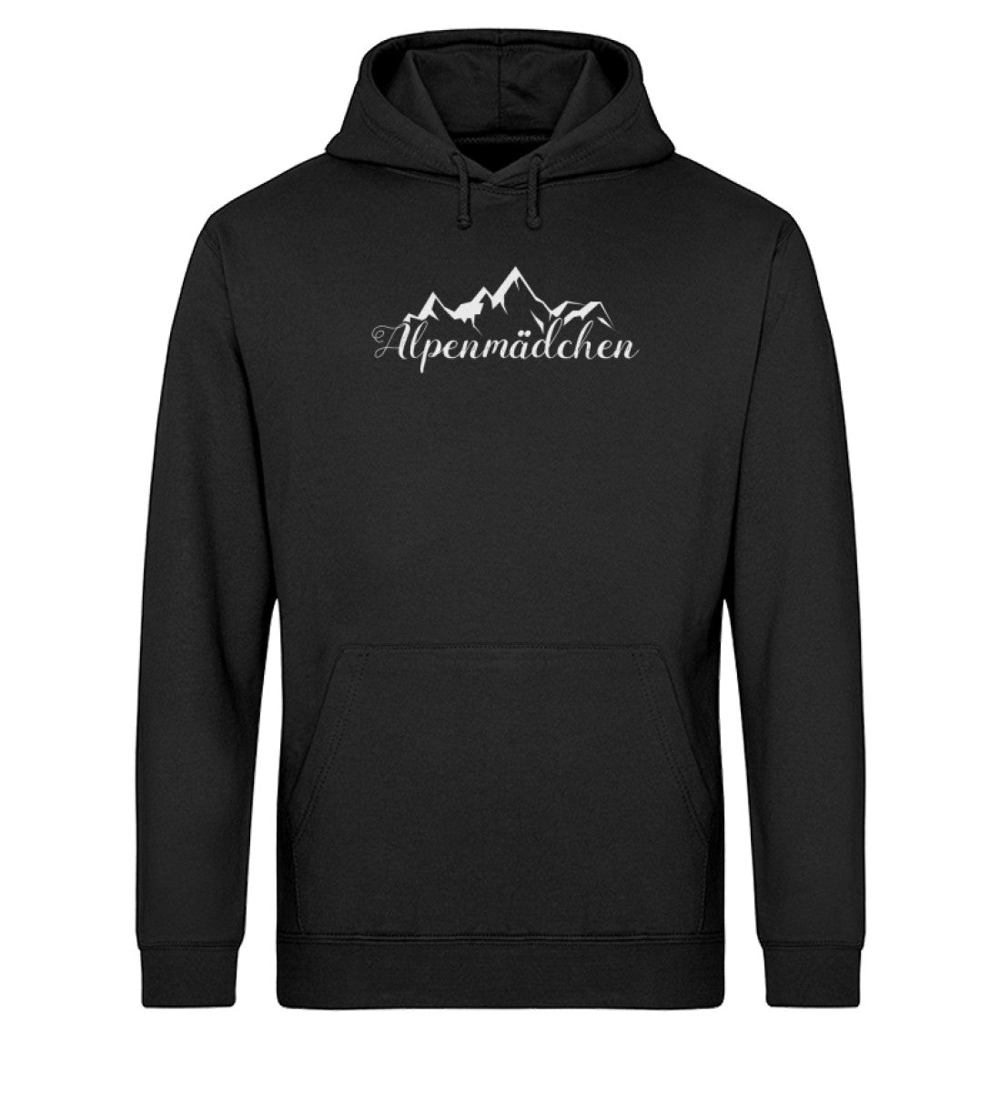 Alpenmädchen - Unisex Organic Hoodie berge Schwarz