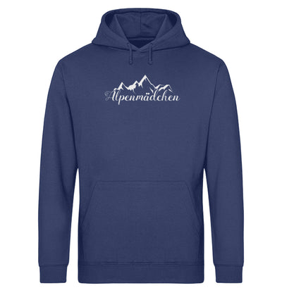 Alpenmädchen - Unisex Organic Hoodie berge Navyblau