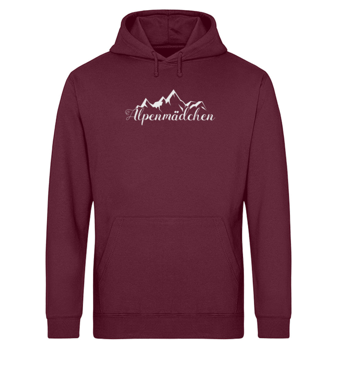 Alpenmädchen - Unisex Organic Hoodie berge Weinrot