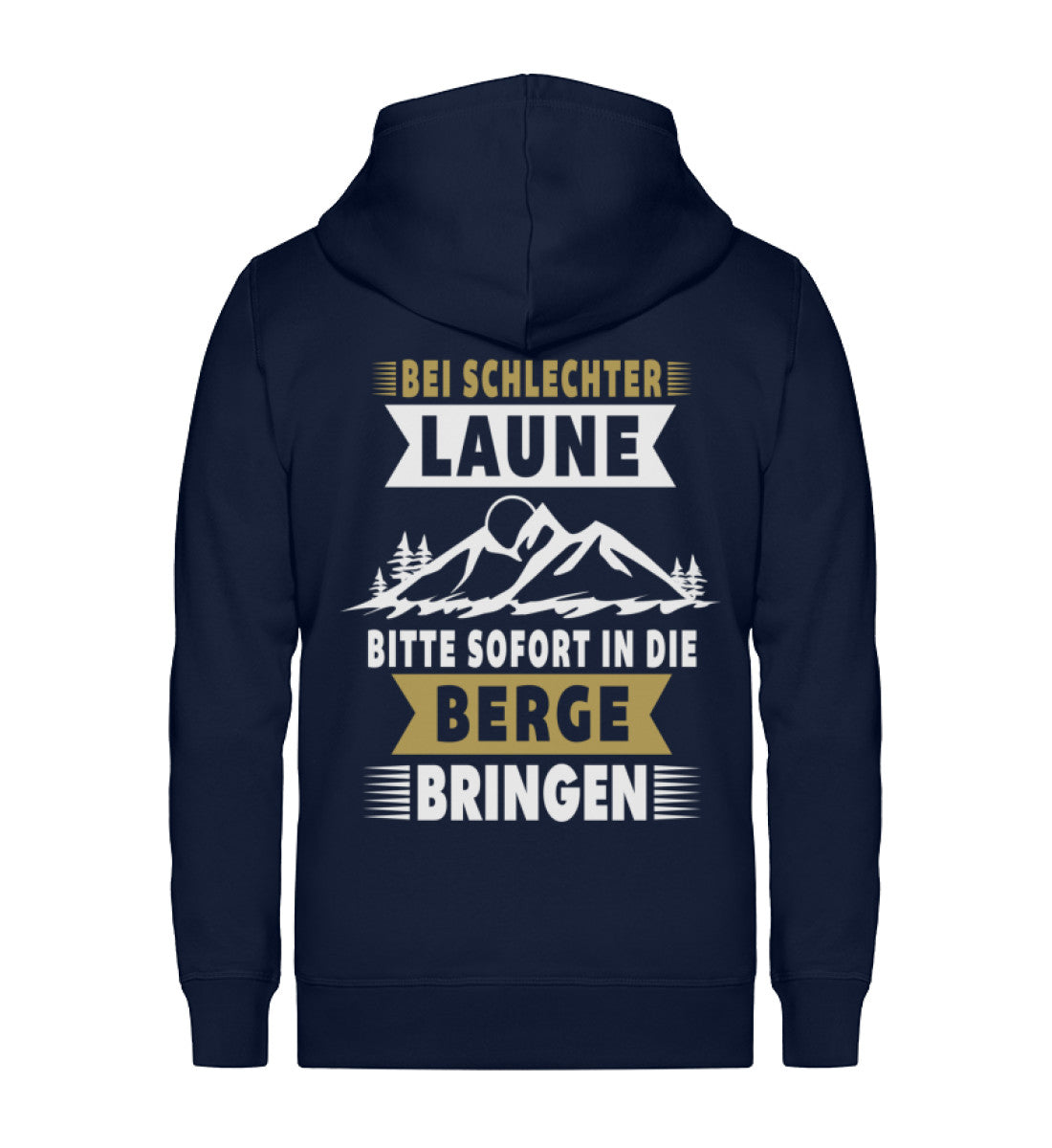 Bitte sofort in die Berge bringen ~ - Unisex Premium Organic Sweatjacke Navyblau