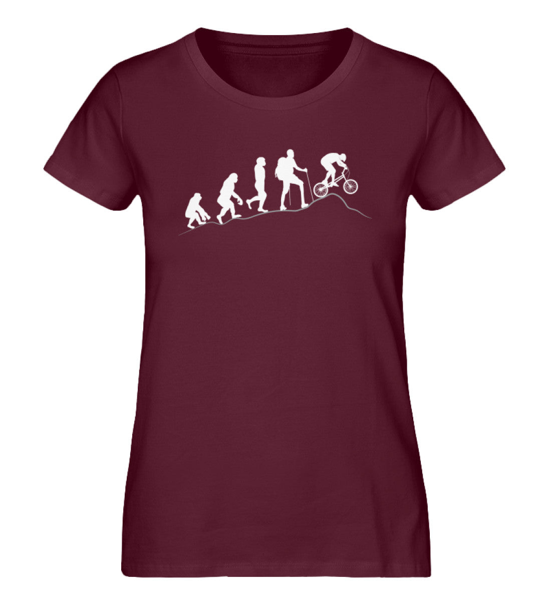 Mountainbike Evolution - Damen Organic T-Shirt mountainbike Weinrot