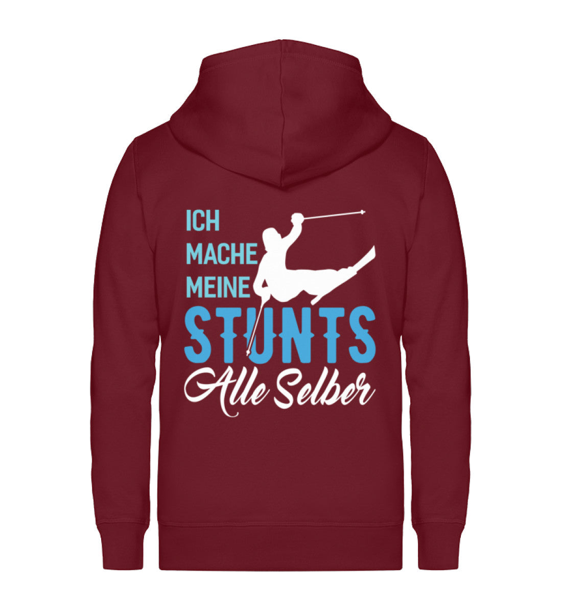 Ich mache meine Stunts alle selber ~ - Unisex Premium Organic Sweatjacke Weinrot