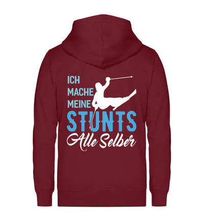 Ich mache meine Stunts alle selber ~ - Unisex Premium Organic Sweatjacke Weinrot