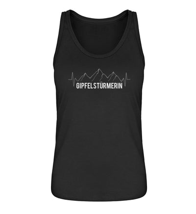 Gipfelstürmerin - Damen Organic Tanktop berge klettern wandern Schwarz