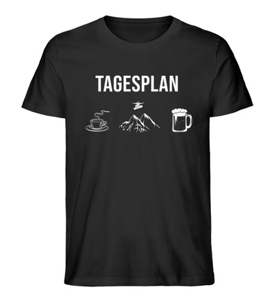 Tagesplan Kaffee, Snowboarden und Bier- Herren Premium Organic T-Shirt Schwarz