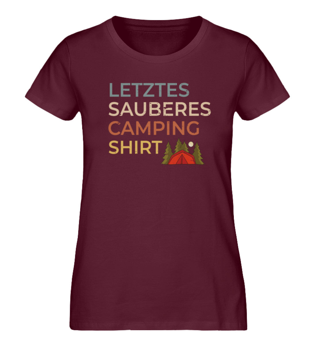 Letztes sauberes Camping Shirt - Damen Premium Organic T-Shirt camping Weinrot