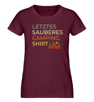 Letztes sauberes Camping Shirt - Damen Premium Organic T-Shirt camping Weinrot