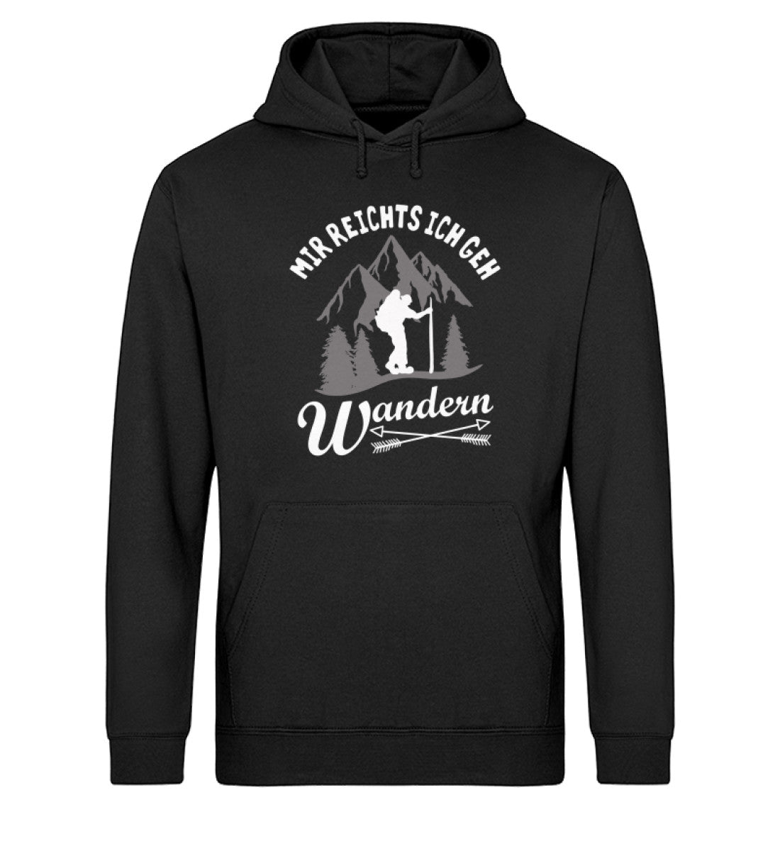 Mir reichts ich geh wandern - Unisex Organic Hoodie wandern Schwarz