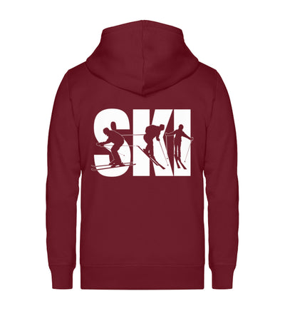 SKI - (S.K) - Unisex Premium Organic Sweatjacke klettern Weinrot