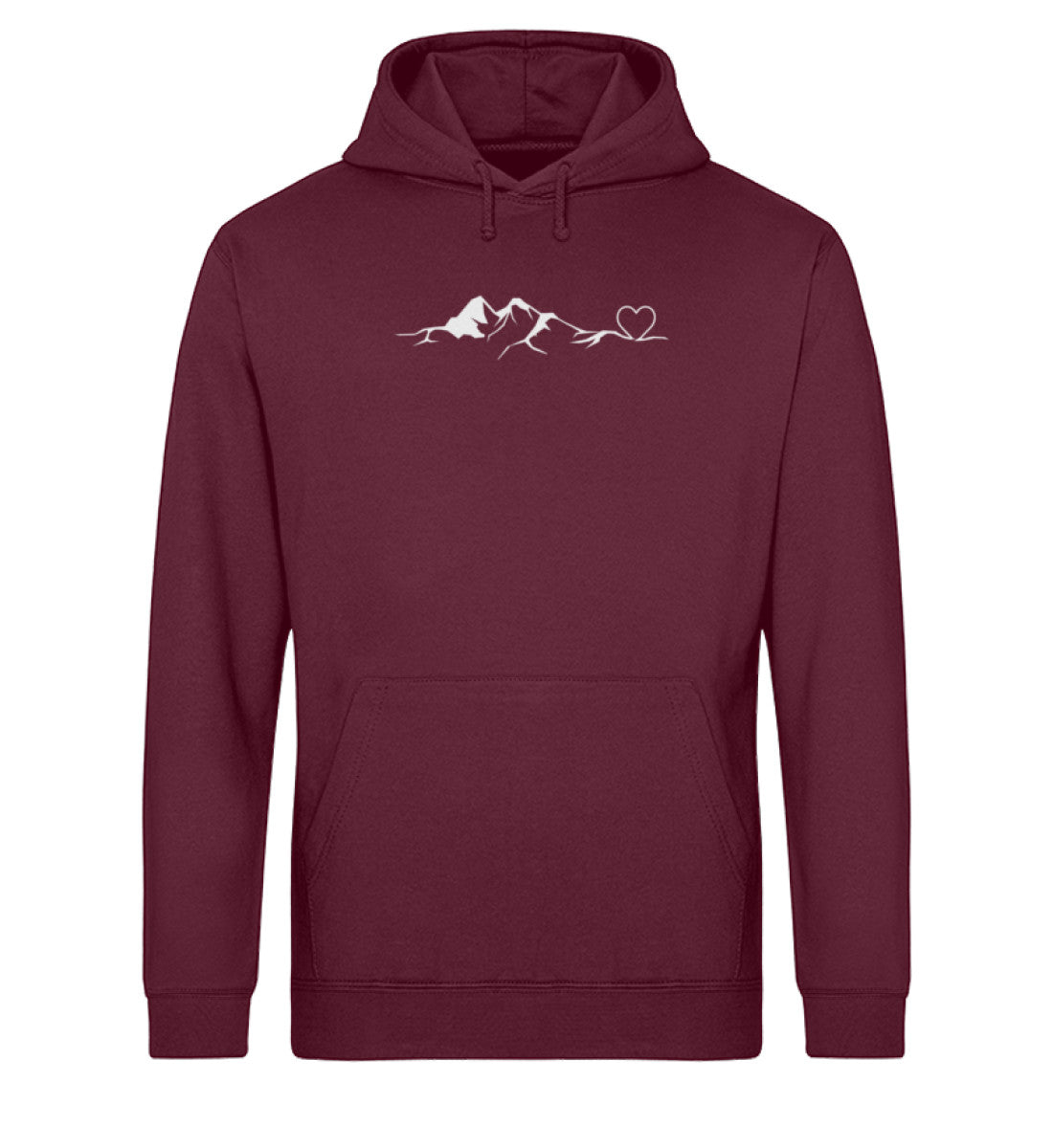 Bergverliebt - Unisex Organic Hoodie' berge klettern wandern Weinrot