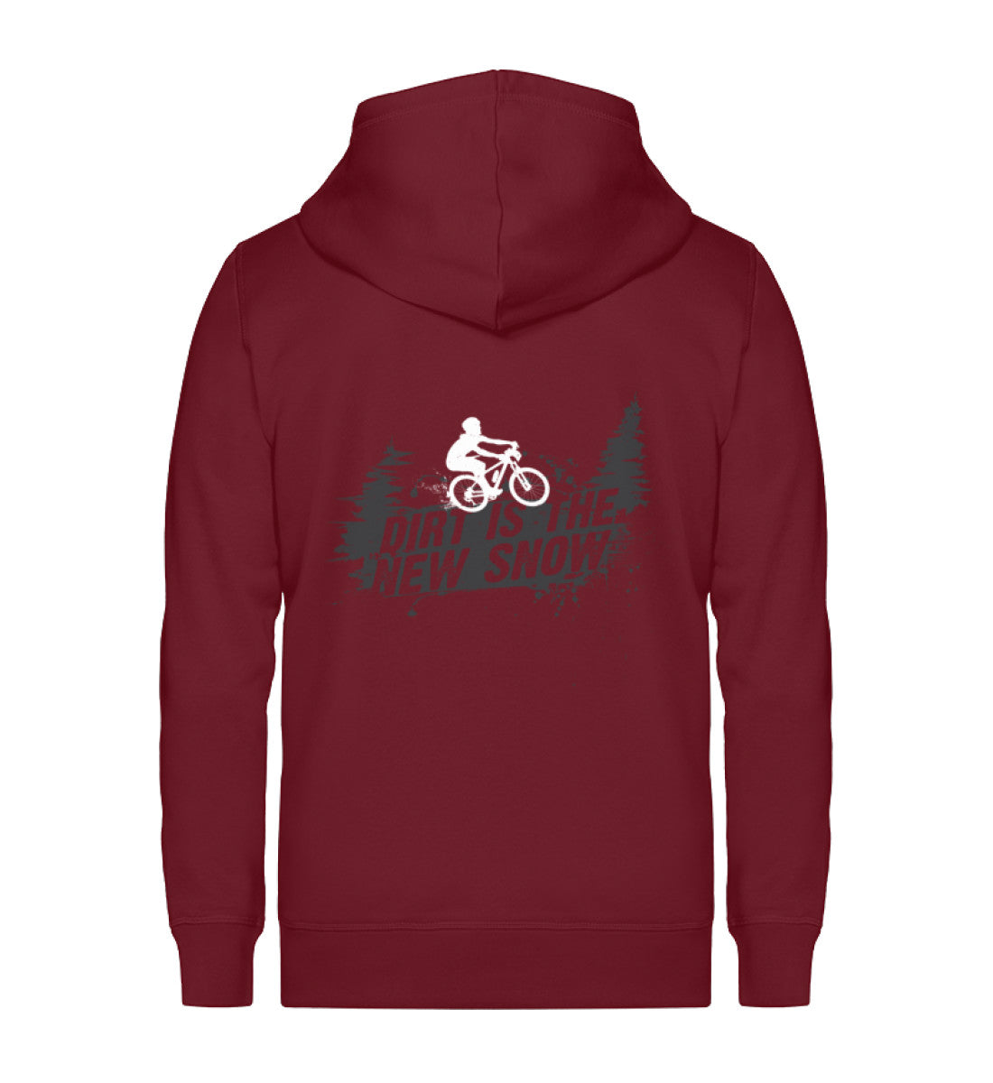 Dirt is the new Snow - Unisex Premium Organic Sweatjacke mountainbike Weinrot