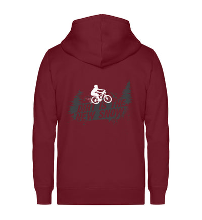 Dirt is the new Snow - Unisex Premium Organic Sweatjacke mountainbike Weinrot