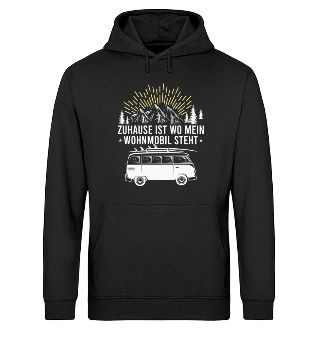 Zuhause ist wo mein Wohnmobil steht - Unisex Organic Hoodie camping Schwarz