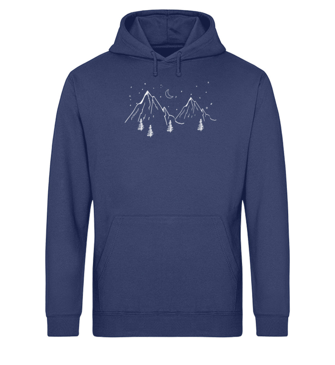 Berge und Mond - Unisex Organic Hoodie berge Navyblau