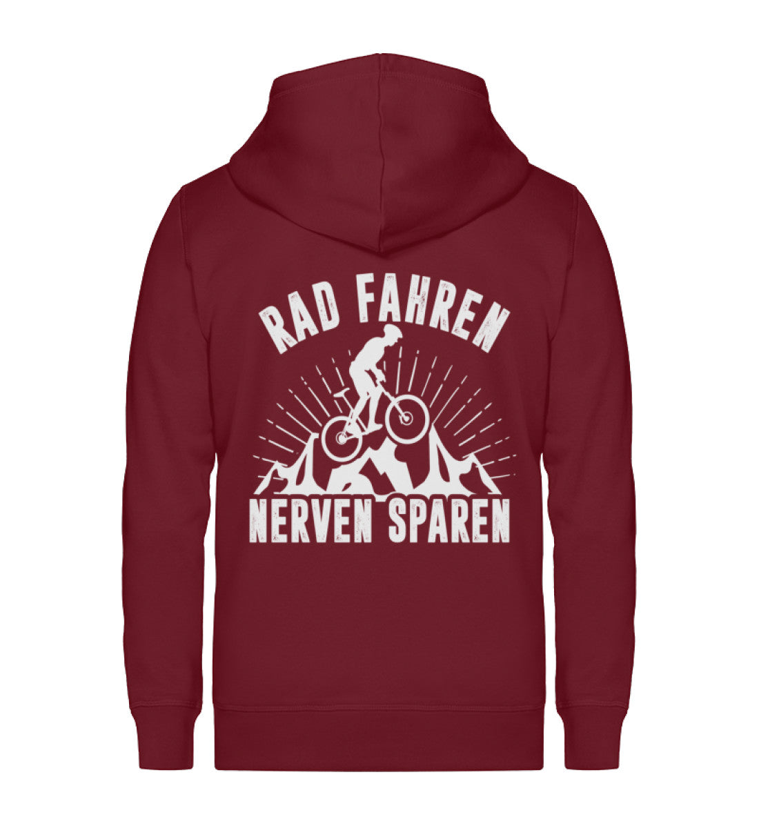 Rad fahren Nerven sparen - Unisex Premium Organic Sweatjacke fahrrad Weinrot