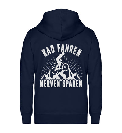 Rad fahren Nerven sparen - Unisex Premium Organic Sweatjacke fahrrad Navyblau