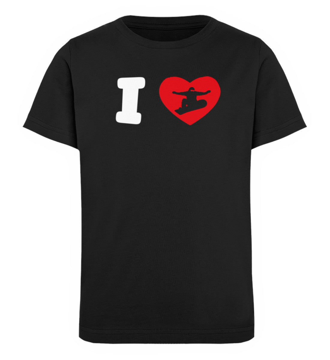 I Love Snowboard - Kinder Premium Organic T-Shirt snowboarden Schwarz