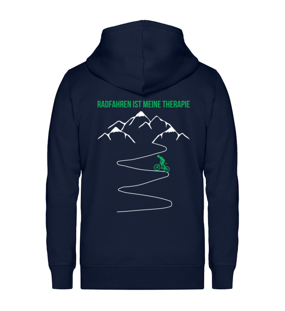 Radfahren ist meine Therapie - Unisex Premium Organic Sweatjacke fahrrad Navyblau