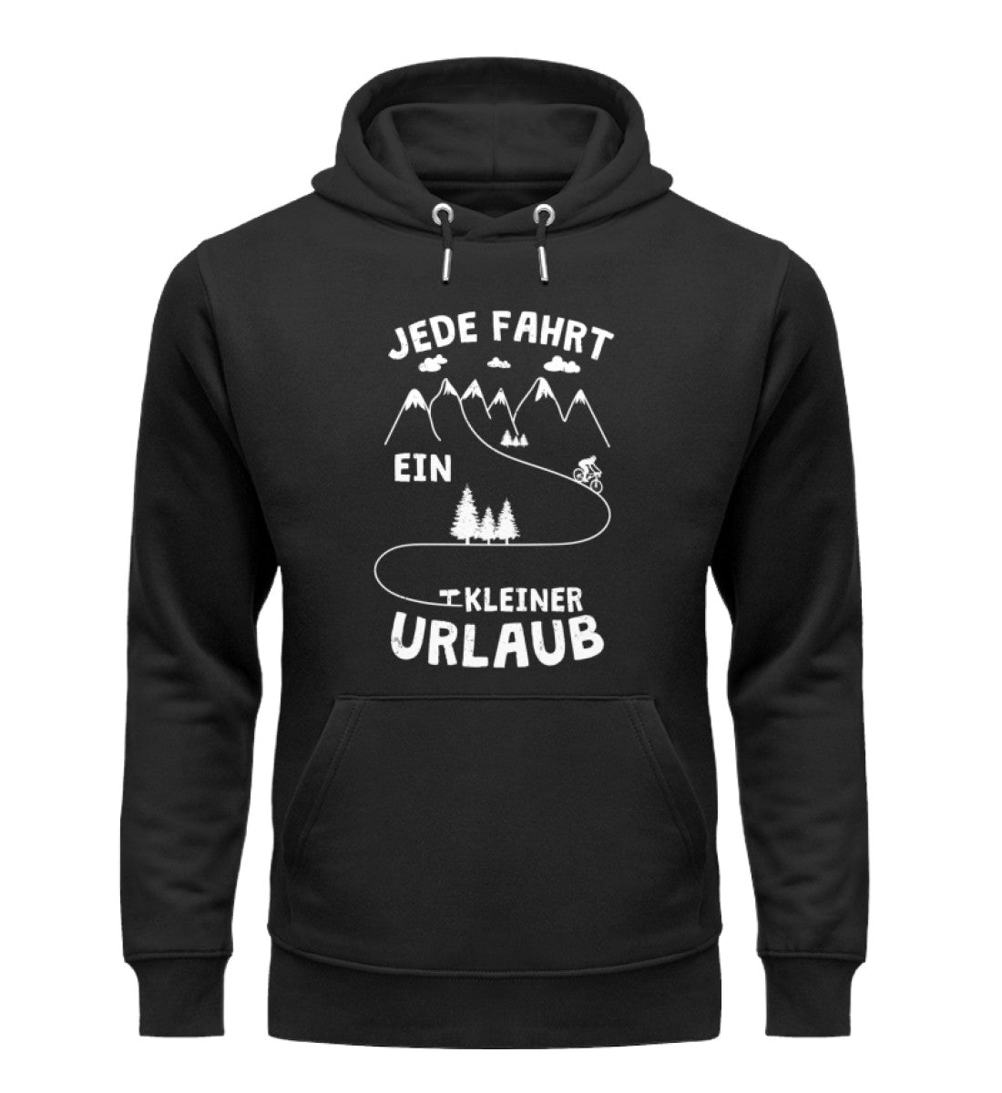 Jede Fahrt ein kleiner Urlaub - Unisex Premium Organic Hoodie fahrrad mountainbike Schwarz