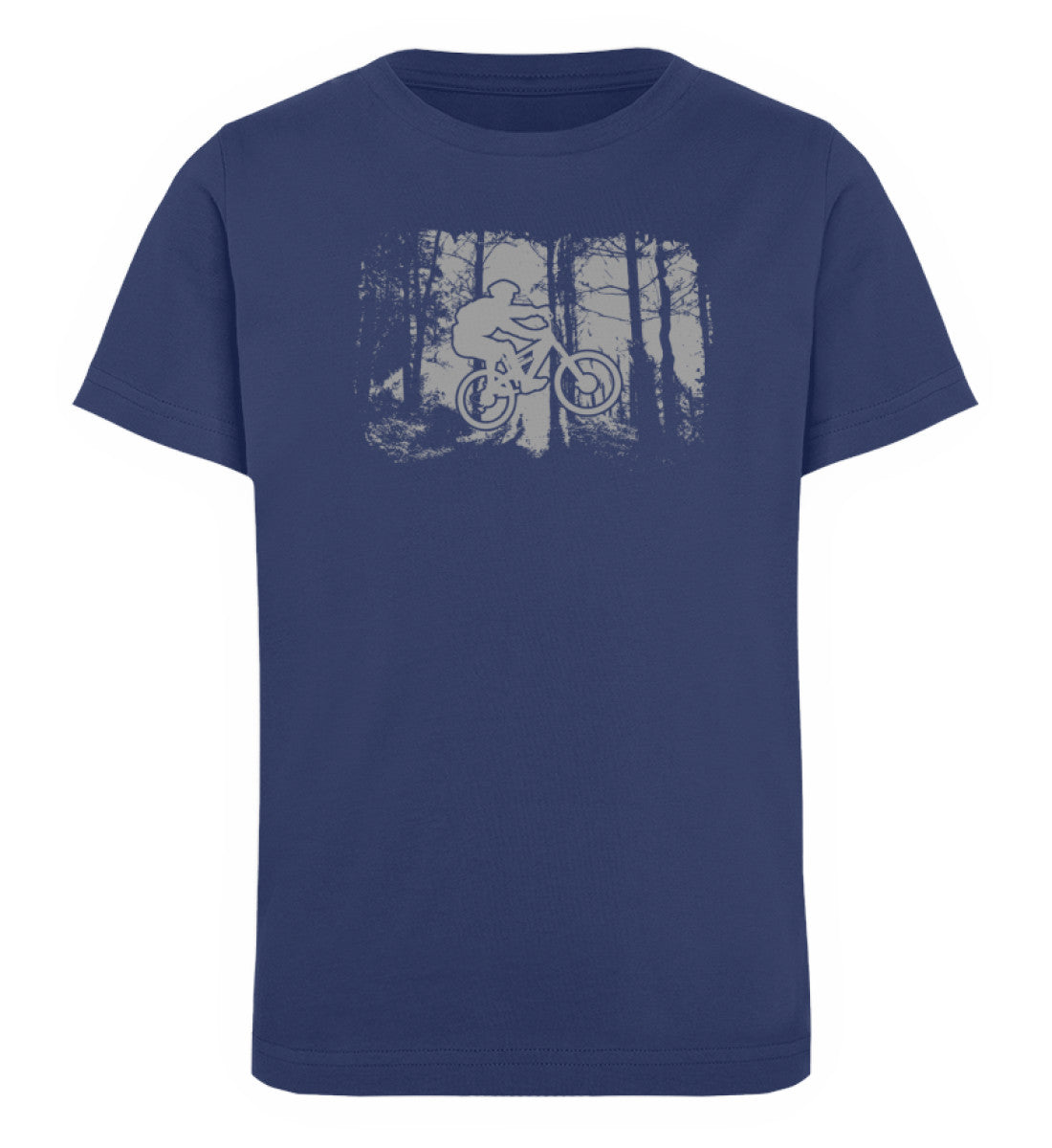 Mountainbiken im Wald - Kinder Premium Organic T-Shirt mountainbike Navyblau