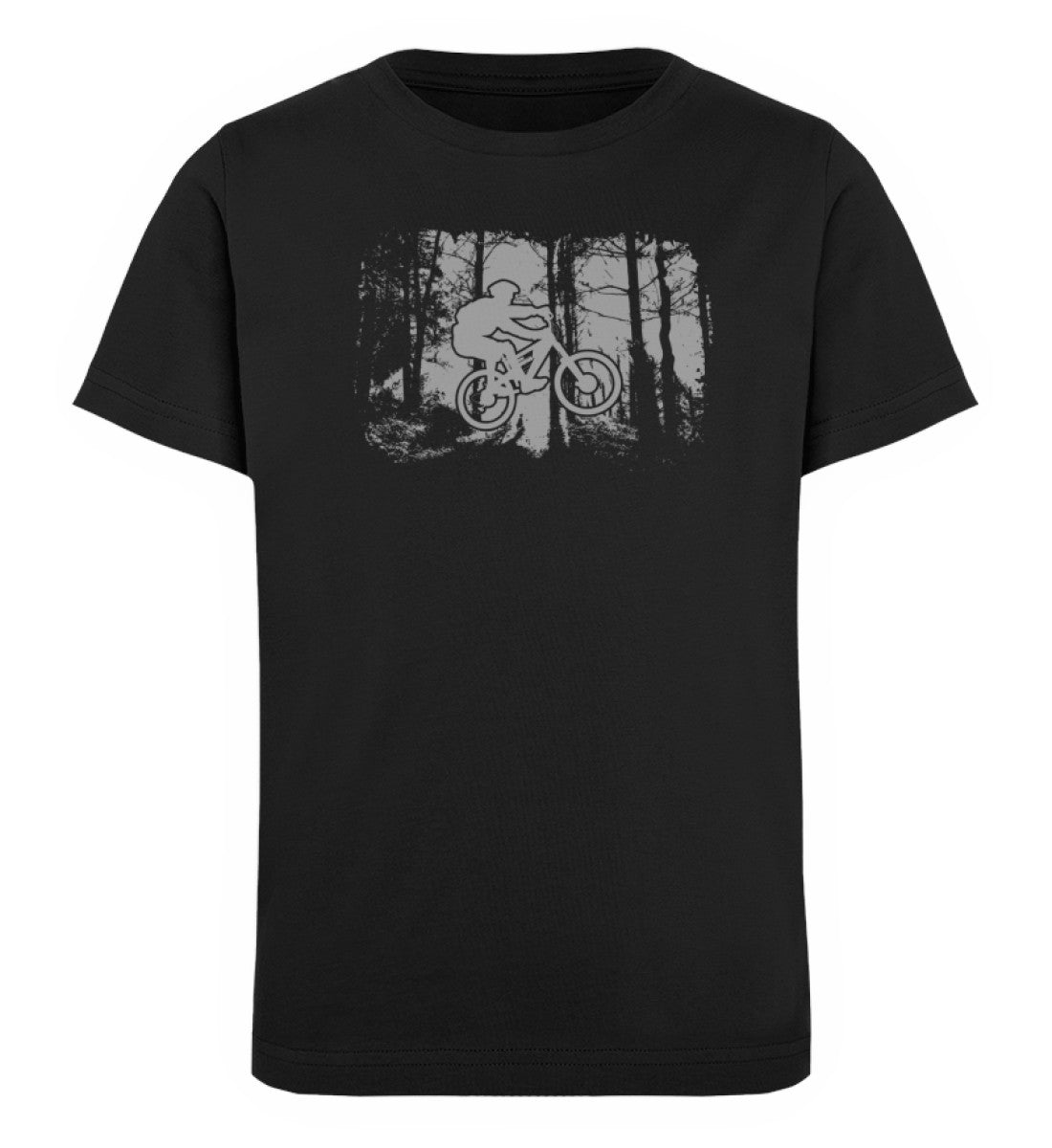 Mountainbiken im Wald - Kinder Premium Organic T-Shirt mountainbike Schwarz