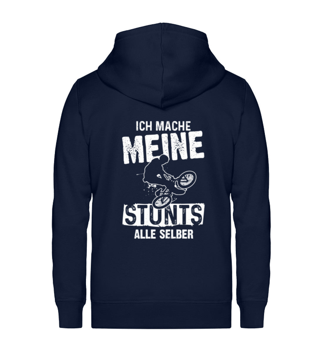 Ich mache meine Stunts alle selbst - Unisex Premium Organic Sweatjacke mountainbike Navyblau