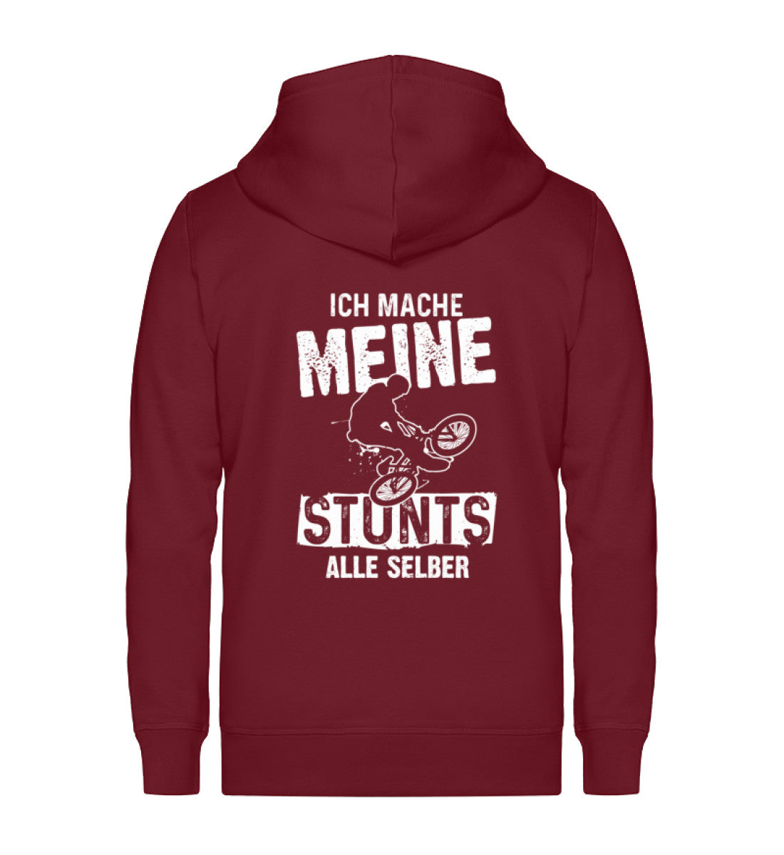 Ich mache meine Stunts alle selbst - Unisex Premium Organic Sweatjacke mountainbike Weinrot