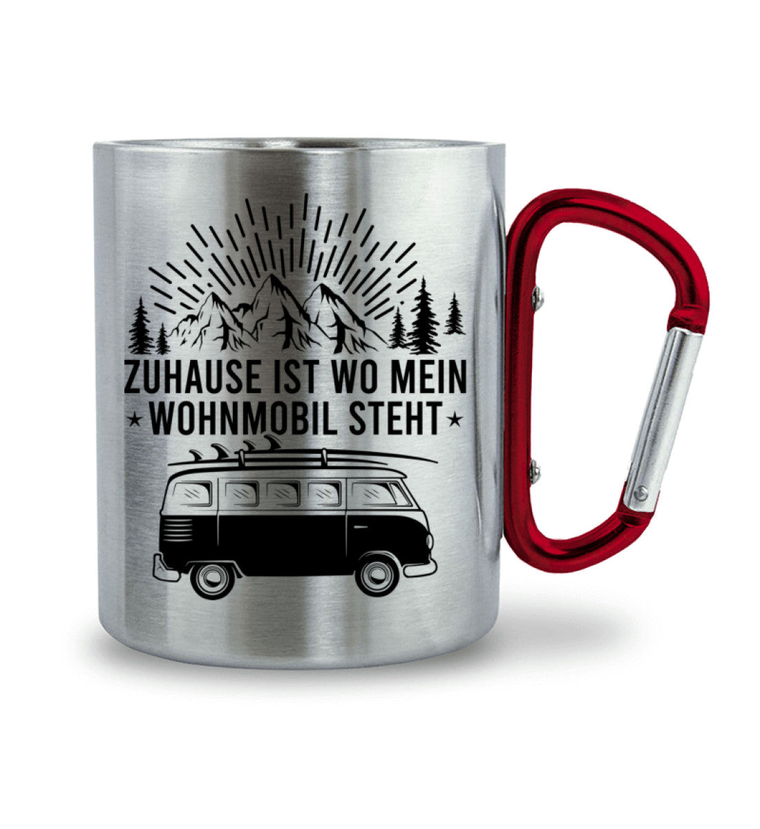 Zuhause ist wo mein Wohnmobil steht - Karabiner Tasse camping 330ml