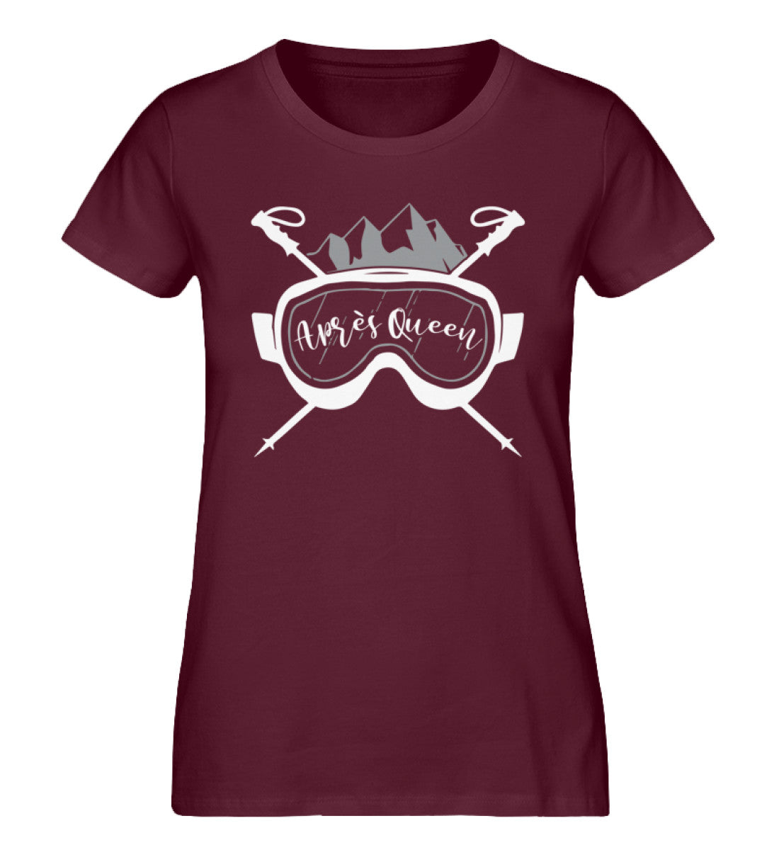 Après Queen - Damen Premium Organic T-Shirt ski Weinrot