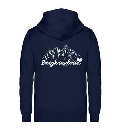 Bergkraxlerin - Unisex Premium Organic Sweatjacke berge wandern Navyblau