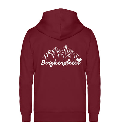 Bergkraxlerin - Unisex Premium Organic Sweatjacke berge wandern Weinrot