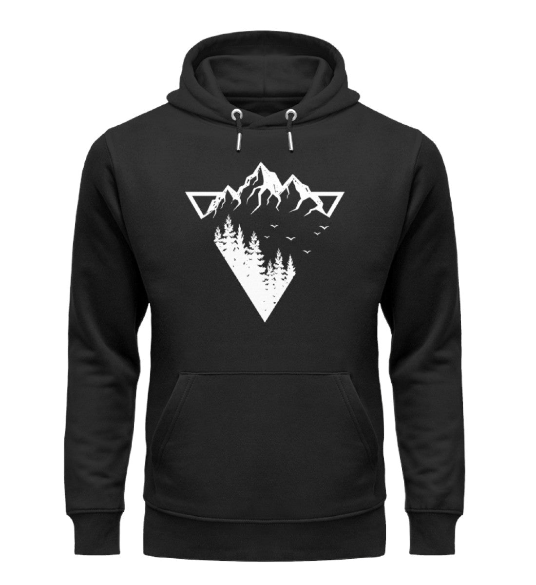 Berge - Geometrisch - Unisex Premium Organic Hoodie berge camping wandern Schwarz