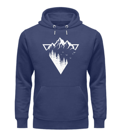 Berge - Geometrisch - Unisex Premium Organic Hoodie berge camping wandern Navyblau