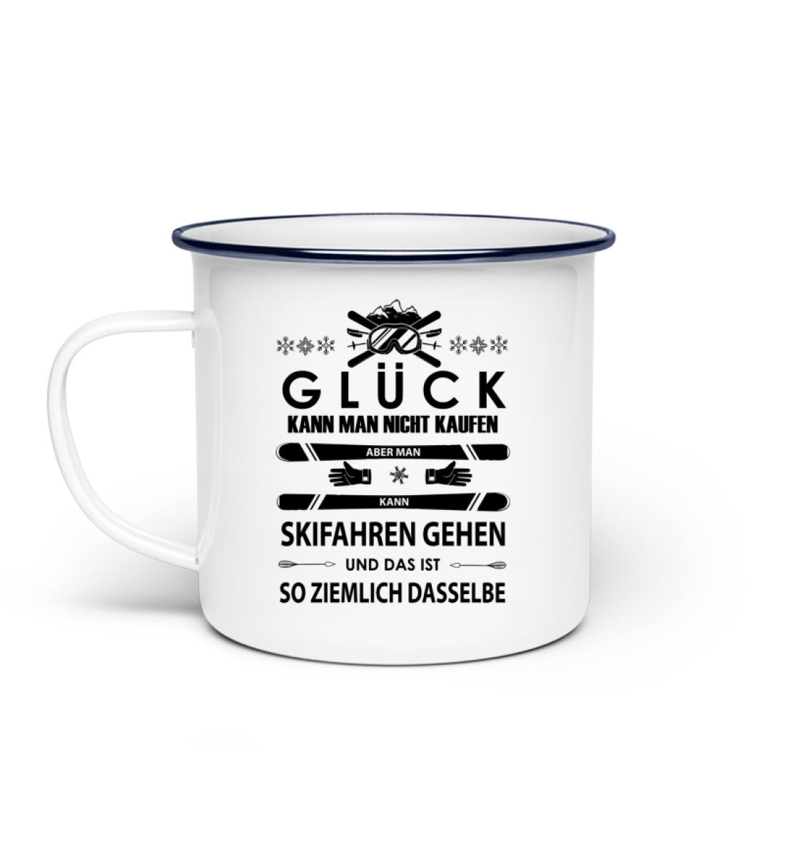 Glück kann man sich nicht kaufen - Emaille Tasse ski Default Title