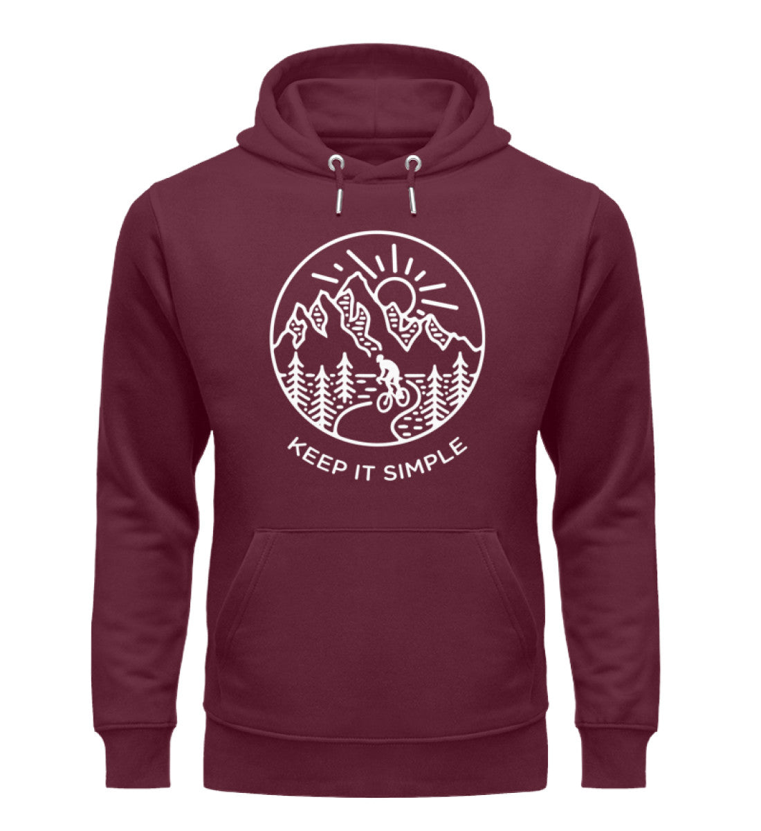 Keep it Simple - Unisex Premium Organic Hoodie fahrrad Weinrot