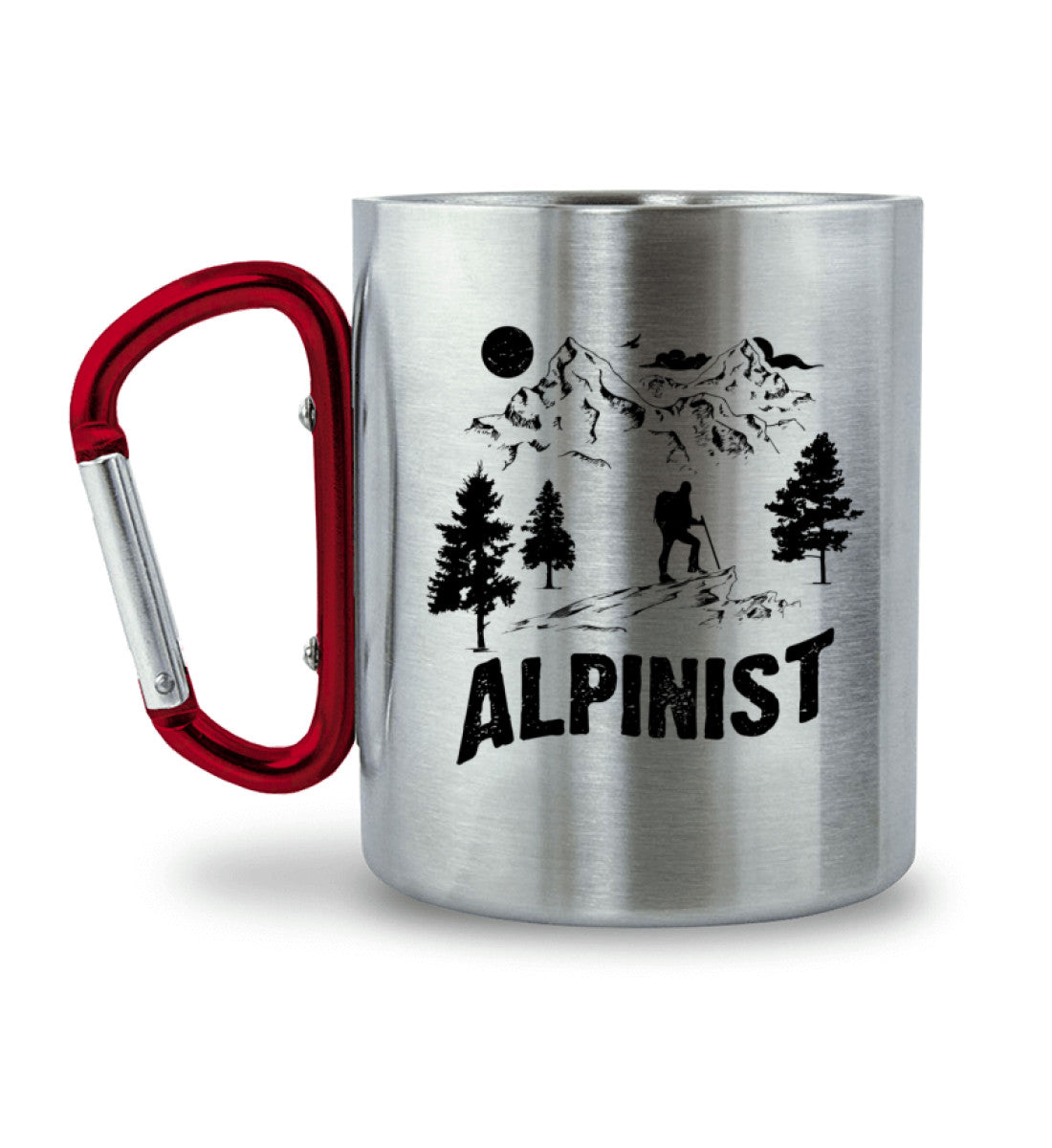 Alpinist. - Karabiner Tasse berge wandern