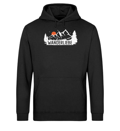 Wanderliebe, Berge und Sonne - Unisex Organic Hoodie wandern Schwarz