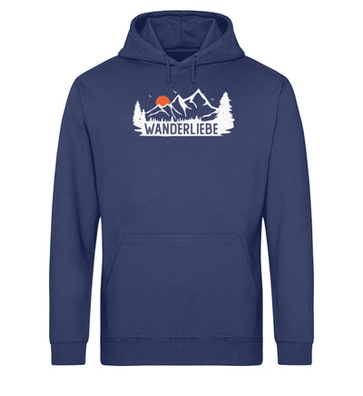 Wanderliebe, Berge und Sonne - Unisex Organic Hoodie wandern Navyblau