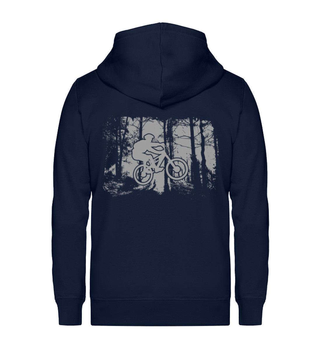 Mountainbiken im Wald - Unisex Premium Organic Sweatjacke mountainbike Navyblau