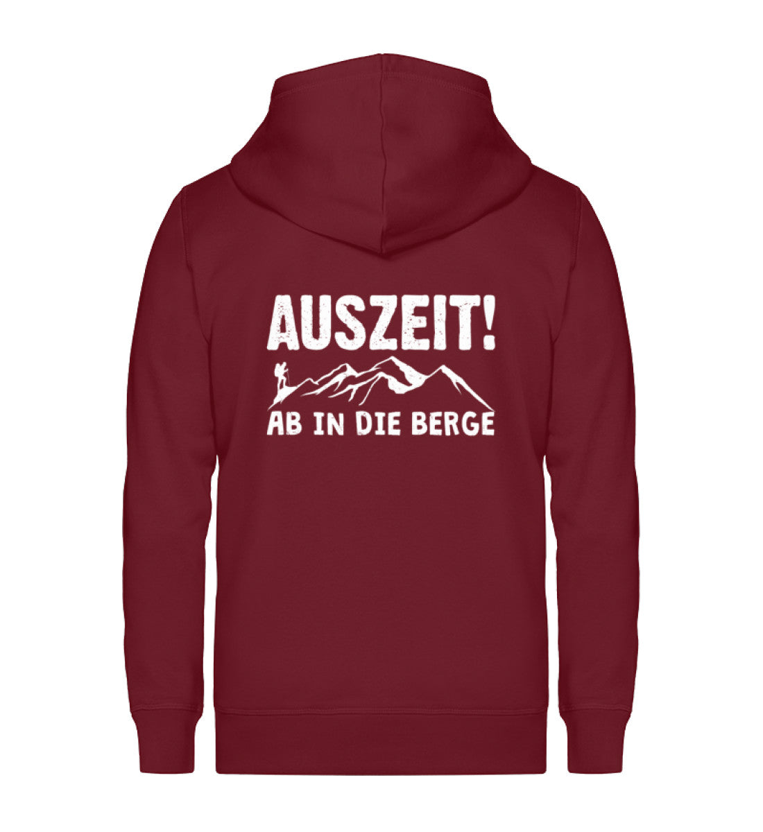 Auszeit, ab in die Berge - Unisex Premium Organic Sweatjacke berge wandern Weinrot