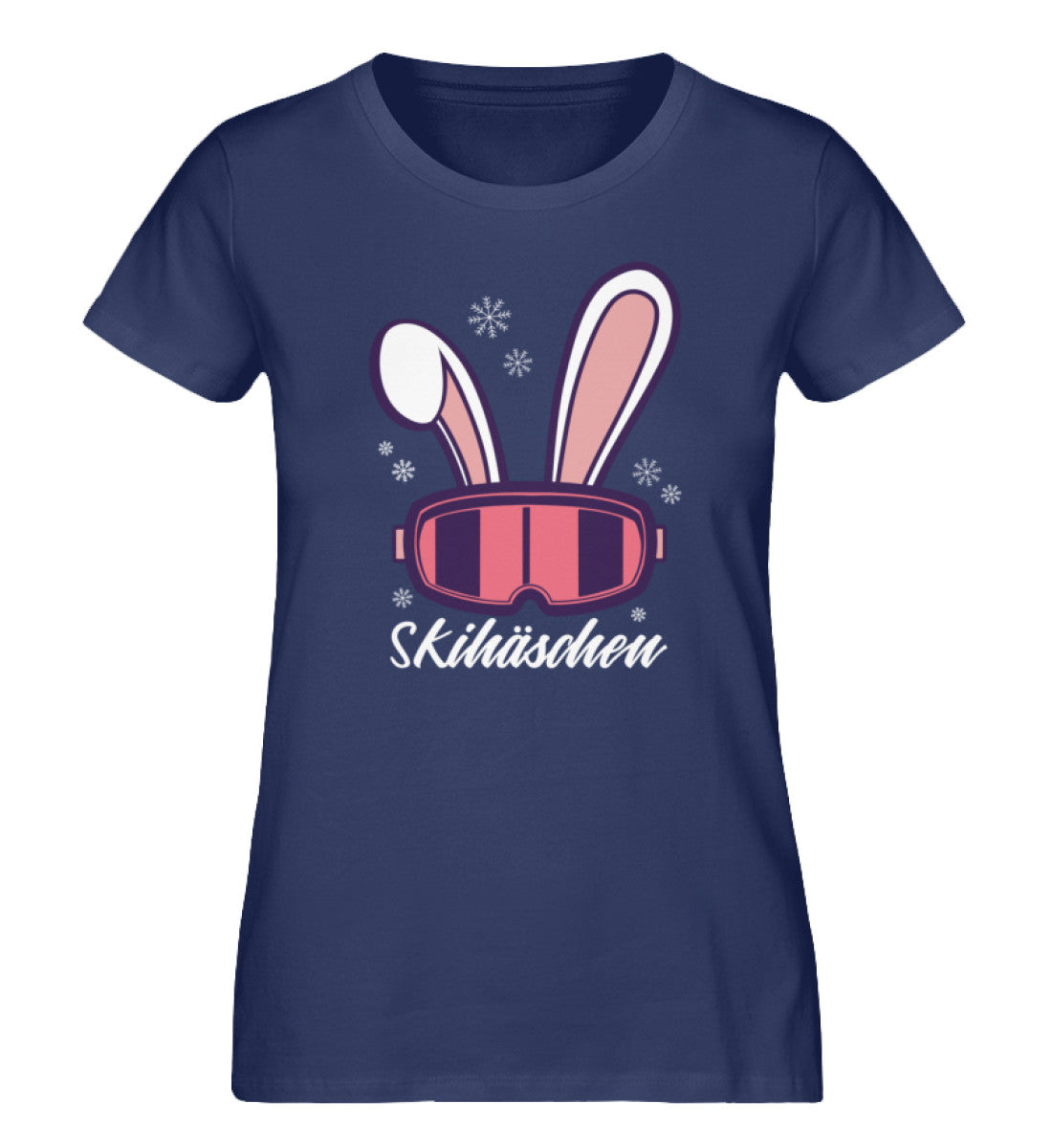 Skihäschen - Damen Organic T-Shirt ski Navyblau