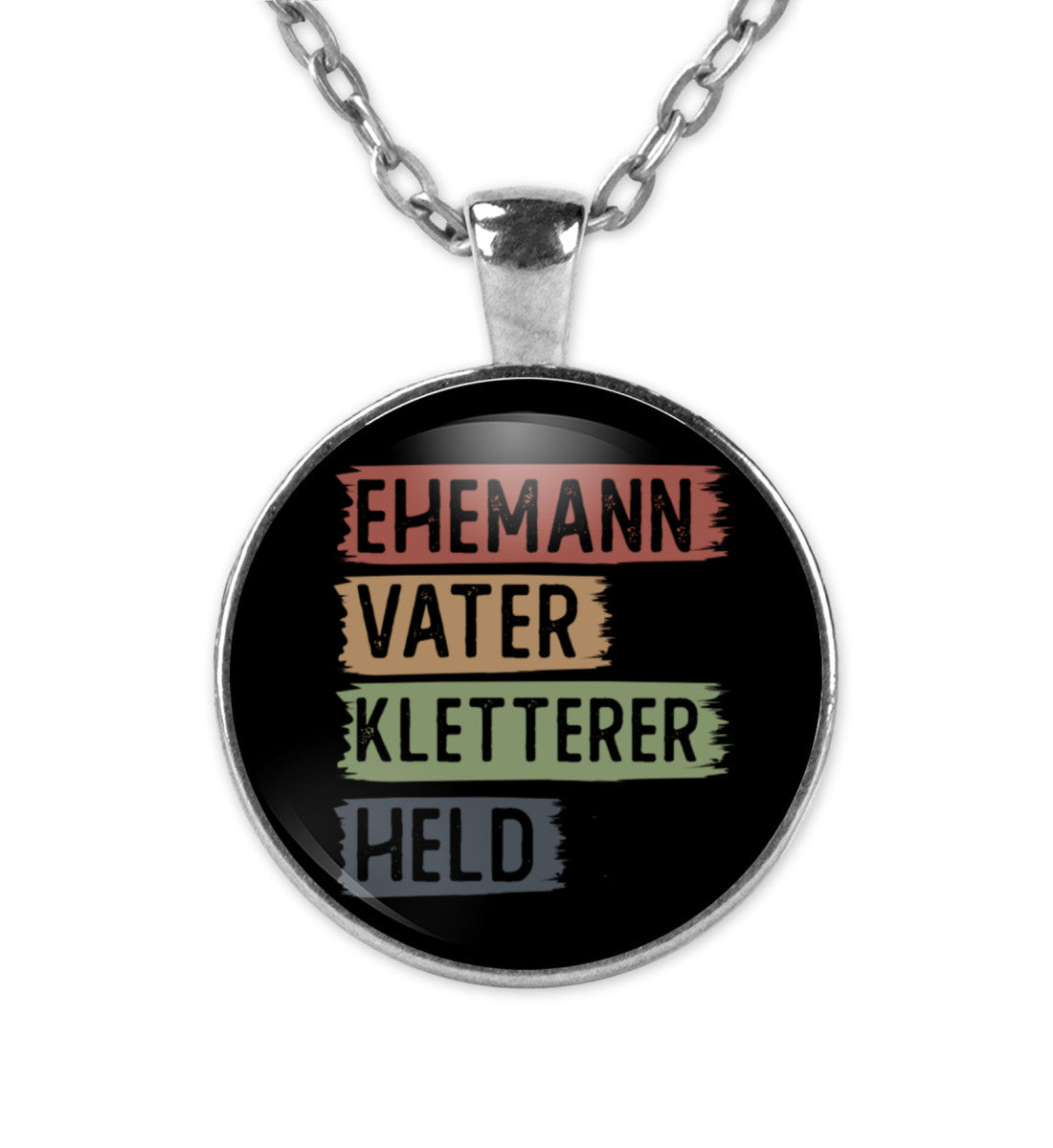 Ehemann, Vater, Kletterer, Held - Halskette mit Anhänger klettern Silber