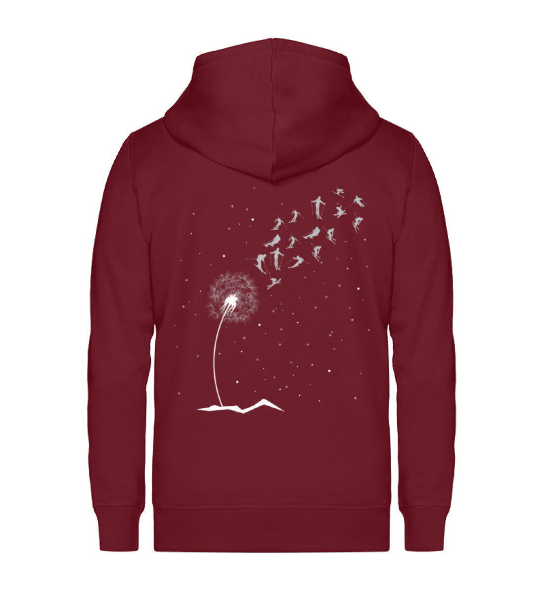 Ski Pusteblume - Unisex Premium Organic Sweatjacke klettern ski Weinrot