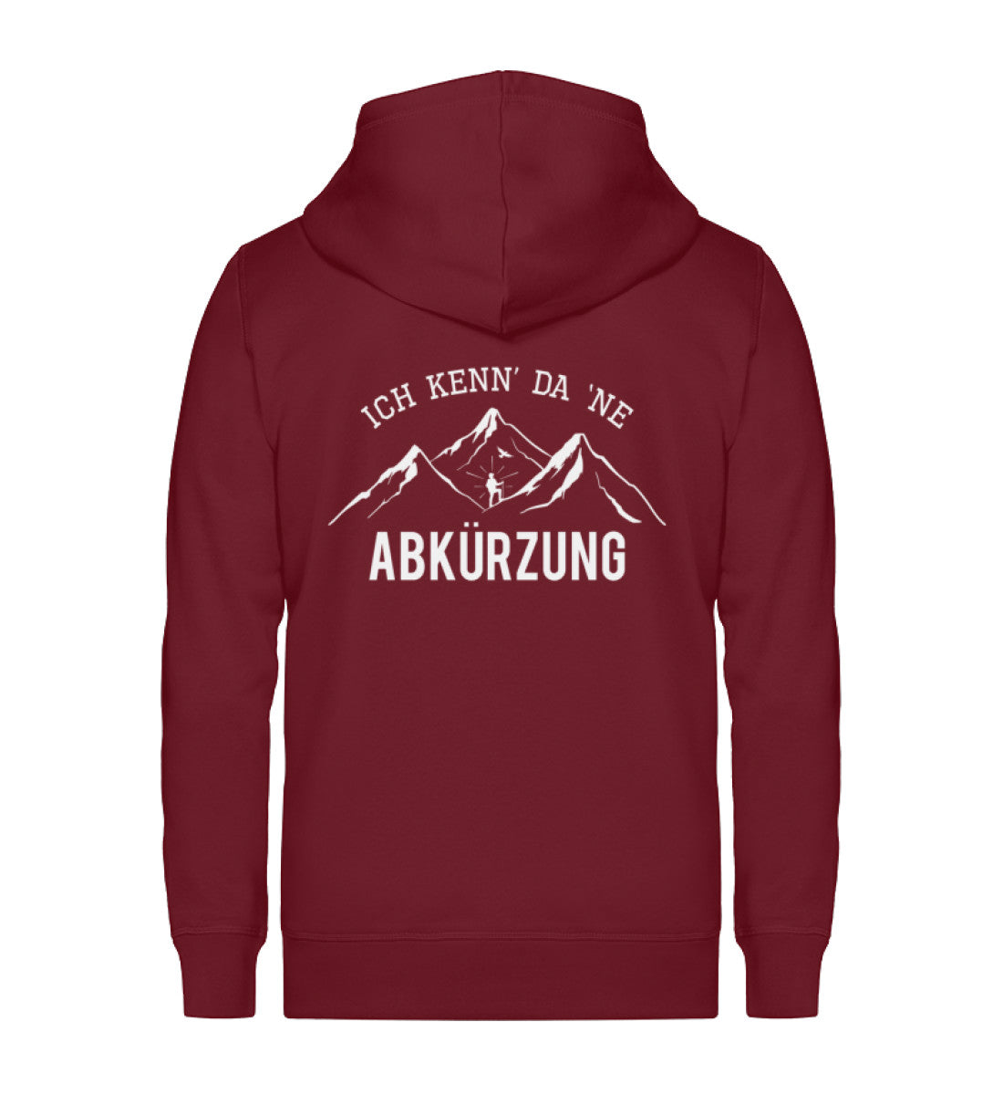 Ich kenne da ne Abkürzung - Unisex Premium Organic Sweatjacke berge wandern Weinrot