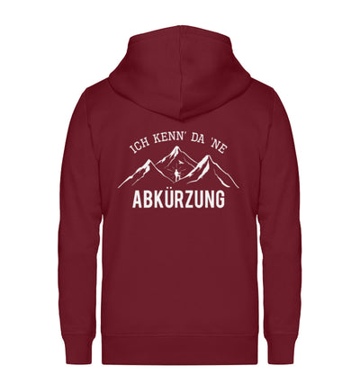 Ich kenne da ne Abkürzung - Unisex Premium Organic Sweatjacke berge wandern Weinrot