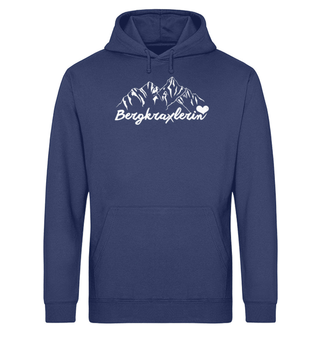 Bergkraxlerin - Unisex Organic Hoodie berge wandern Navyblau